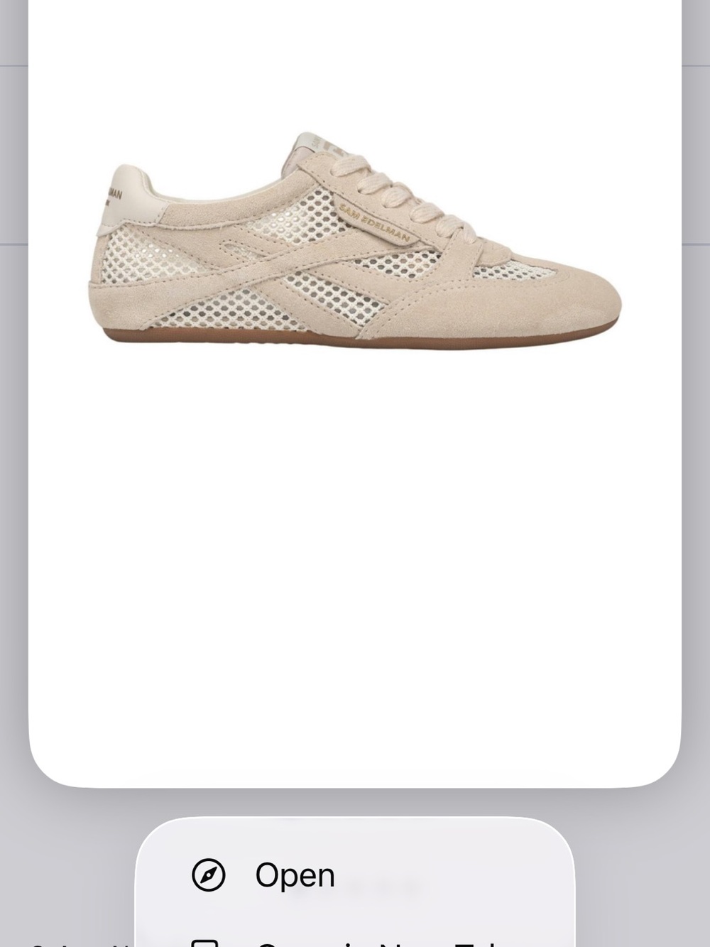 Sam Edelman Beige Mesh & Suede Low-Top Sneaker Tobi